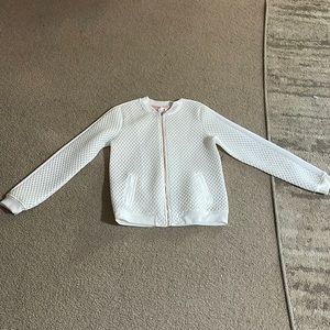 White racer type jacket